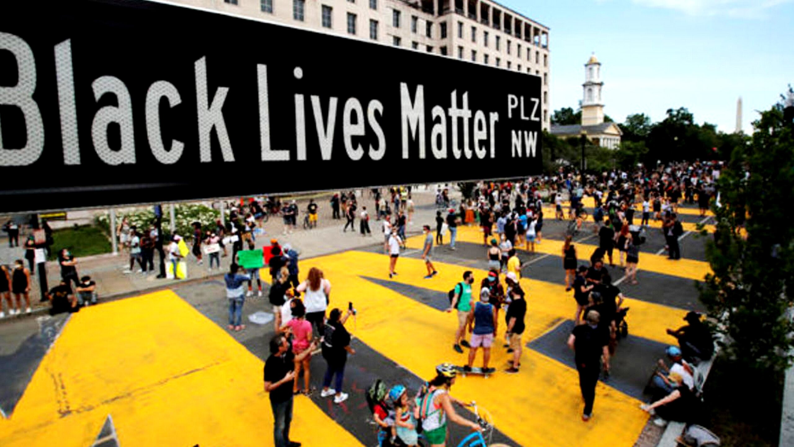 A picture of the people standing at the black lives matter