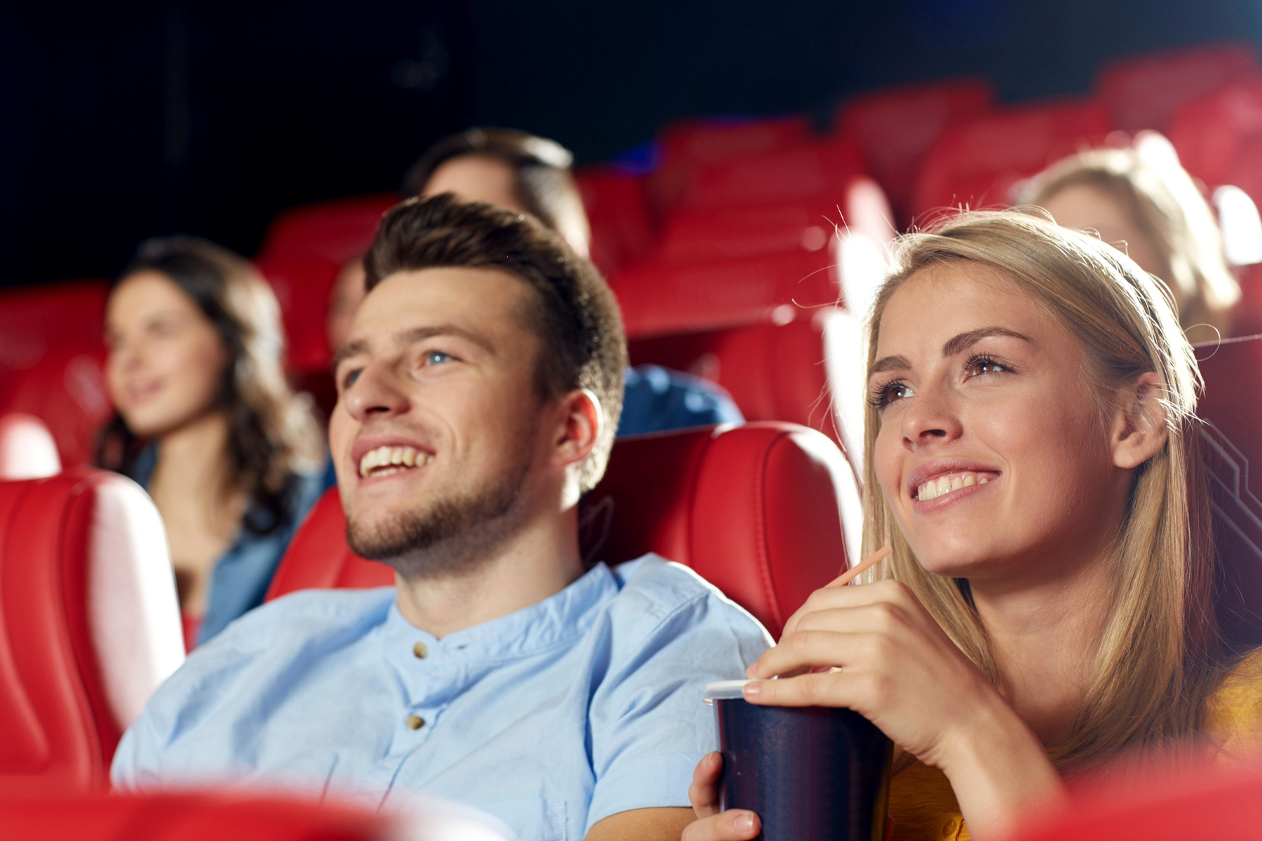 A picture of the couple at the movie date